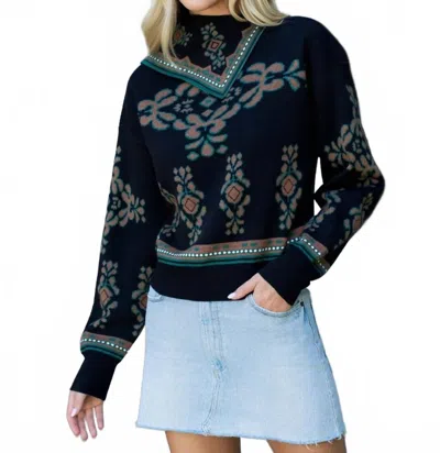 Thml Southwest Inspired Print Sweater In Black