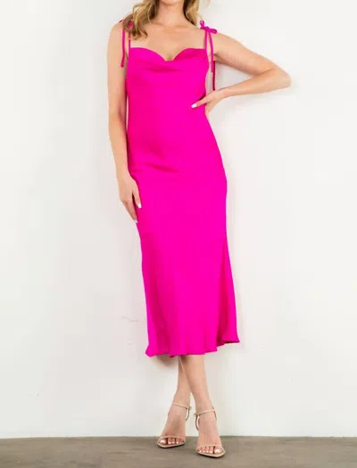 Thml Spaghetti Strap Midi Dress In Fuschia In Pink