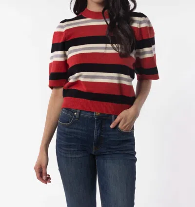 Thml Stripe Crewneck Sweater In Red/black/white In Multi