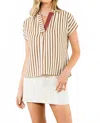 Thml Stripe Heather Top In Burnt Orange/white In Multi