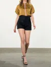 Thml Stripe Mock Neck Top In Olive In Green
