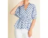 Thml Stripe Polka Dot Wrap Top In Blue