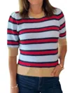 Thml Stripe Short Sleeve Sweater In Multi In Multi