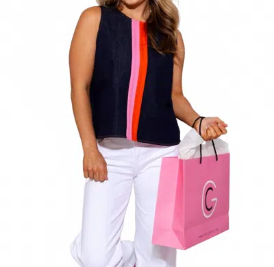 Thml Stripe Tank Top In Dark Denim In Multi