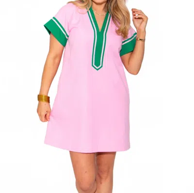 Thml Striped Contrast Mini Dress In Pink And Green