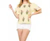 Thml Striped Embroidered Top In Yellow/white In Multi
