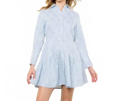 Thml Striped Fringe Detail Dress In Blue