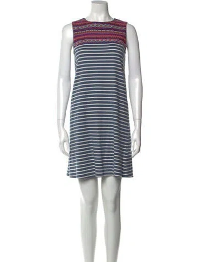 Pre-owned Thml Striped Mini Dress In Blue