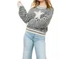 Thml Striped Mohair Star Sweater In Cream/black In Multi