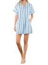 Thml Striped Shirt Dress In Light Blue In Blue