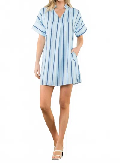 Thml Striped Shirt Dress In Light Blue