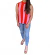 Thml Striped Top In Pink/red In Multi