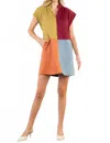 Thml Suede Feel Colorblock Mini Dress In Multi In Multi
