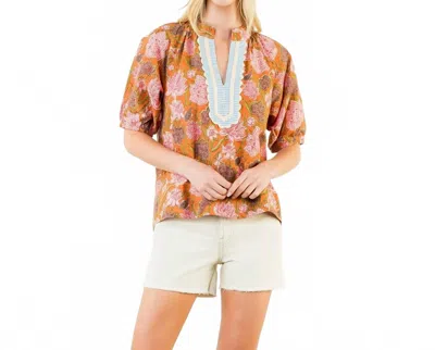 Thml Summer Floral Blouse In Multi In Orange