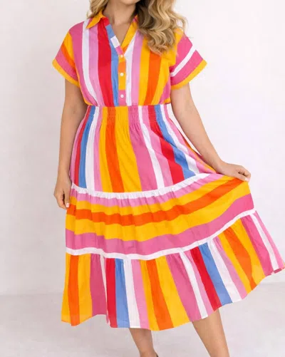 Thml Sunset Stroll Midi Dress In Orange