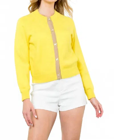 Thml Sunshine Bow Cardigan In Yellow