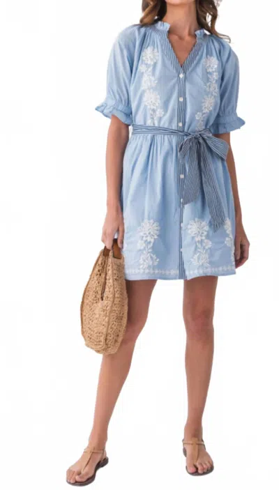 Thml Tabitha Embroidered Dress In Light Blue