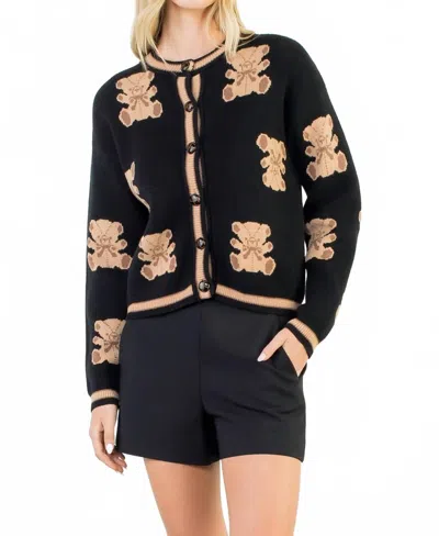 Thml Teddy Bear Knit Cardigan In Black