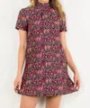 Thml Textured Dress With Bow Tie Back In Pink In Pink