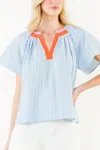 Thml The Betsy Blouse In Blue In Multi