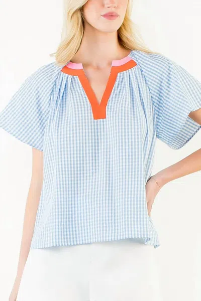 Thml The Betsy Blouse In Blue In Multi
