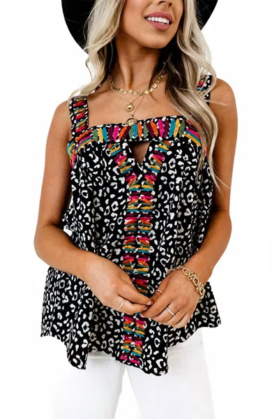 Thml The Mila Embroidered Top In Black