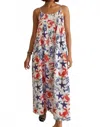 Thml Thin Strap Patterned Summer Dress In White In Multi