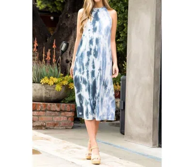 Thml Tie Dye Midi Dress With Halter Neck In Blue