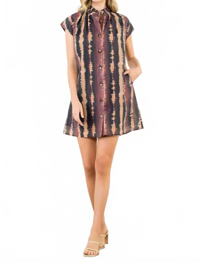 Thml Tie Dye Shirt Dress In Black Multi