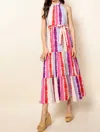 Thml Tie Dye Tiered Maxi Dress In Multi In Pink