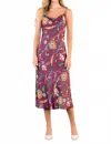 Thml Tie Strap Floral Midi Dress In Burgundy In White