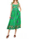 Thml Tie Strap Flower Print Dress In Green In Green