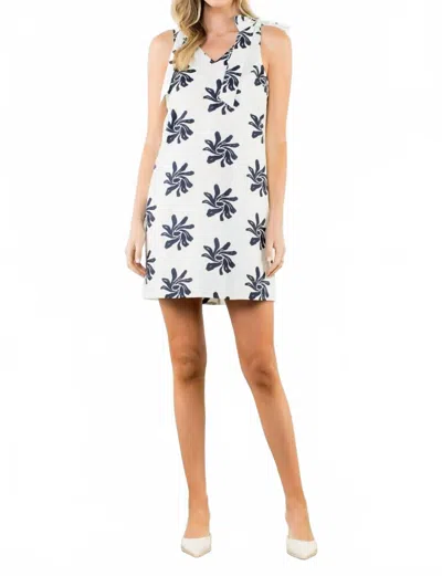 Thml Tied Up Flowers Tied Sleeve Mini Dress In White