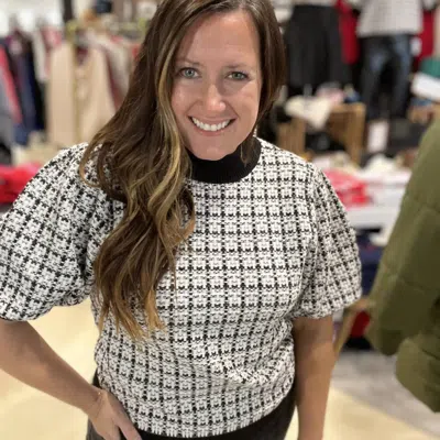 Thml Tinsel & Tweed Sweater In Black/white In Multi
