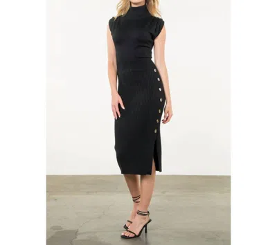 THML TURTLENECK MIDI DRESS IN BLACK