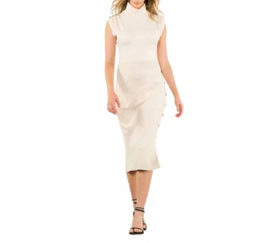 Thml Turtleneck Midi Dress In Cream In White