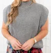 Thml Turtleneck Ribbed Sweater Vest In Gray In Grey