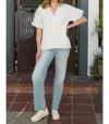 Thml Tweed Puff Sleeve Knit Top In White