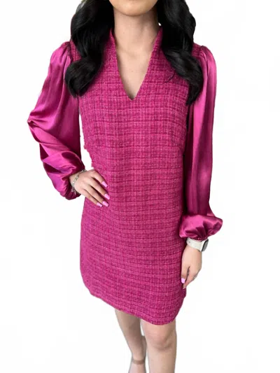 Thml Tweed V-neck Mini Dress In Pink