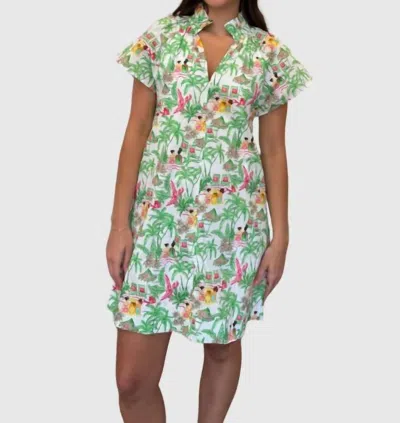 Thml Vacation Scene Print Dress In Green
