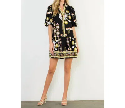 Thml Vanessa Mini Dress In Black Multi