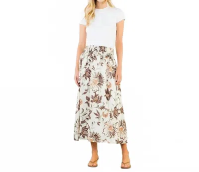 Thml Wanderwell Skirt In Brown Floral In Neutral