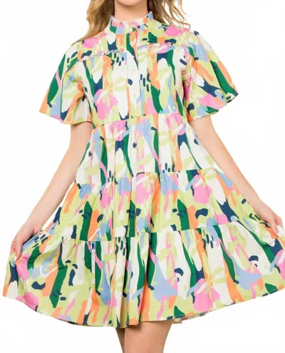 Thml Watercolor Dress In Multicolor