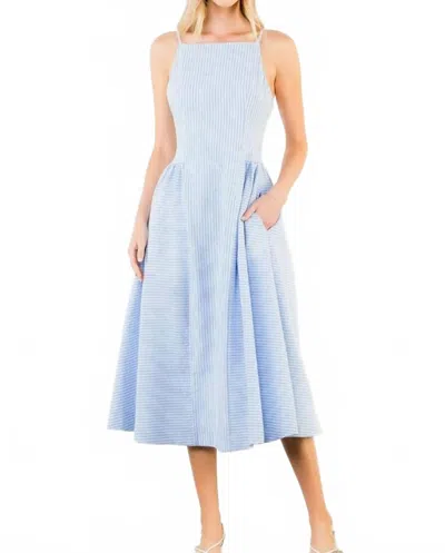Thml Women's Cape May Midi Dress In Blue And White Pinstripe