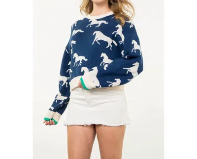 Thml Women's Horse Sweater In Blue