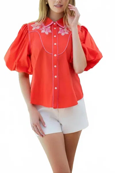Thml Women's James Top In Coral In Red