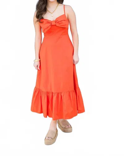 Thml Women's Jenny Bow Detail Midi Dress In Orange
