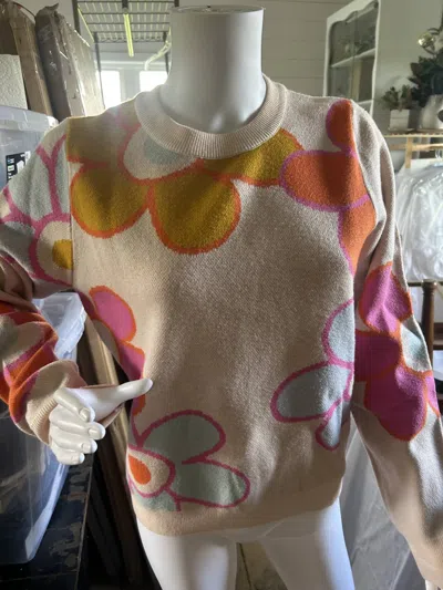 Thml Women's Knit Flower Sweater In Cream In White
