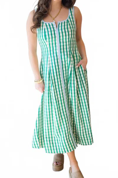 Thml Women's Lila Gingham Pattern Dress In Green In Multi