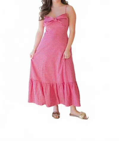 Thml Women's Lily Bow Gingham Dress In Red In Pink